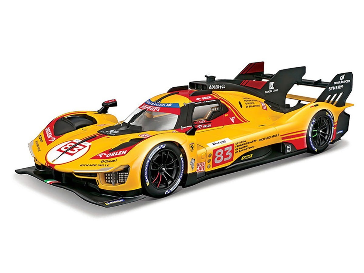 1/18 Bburago Ferrari Racing Ferrari 499P #83 Diecast Model Car Yellow 18-16304