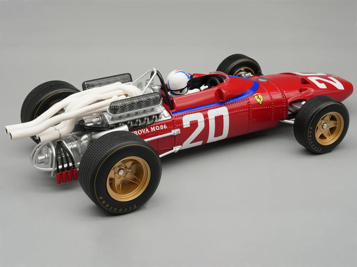 Ferrari 312/67 #20 Chris Amon 3rd Place F1 "Monaco GP" (1967) "Mythos Series" with Figure and Case 1/18 Model Car by Tecnomodel