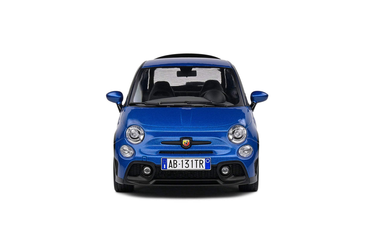 2022 Fiat 695 Abarth "Tributo 131 Rally" Podium Blue Metallic with Black Side Stripes 1/18 Diecast Model Car by Solido