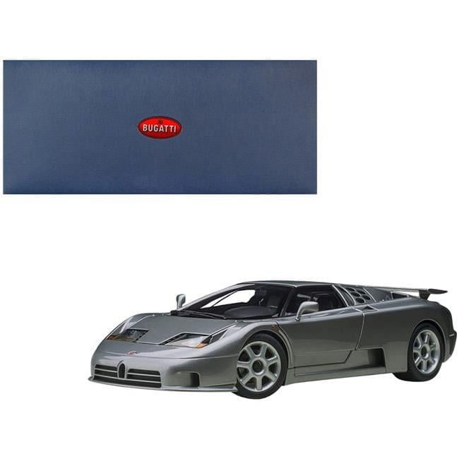 Bugatti EB110 SS Super Sport Grigio Metalizzatto Silver Metallic with Silver Wheels 1/18 Model Car by Autoart