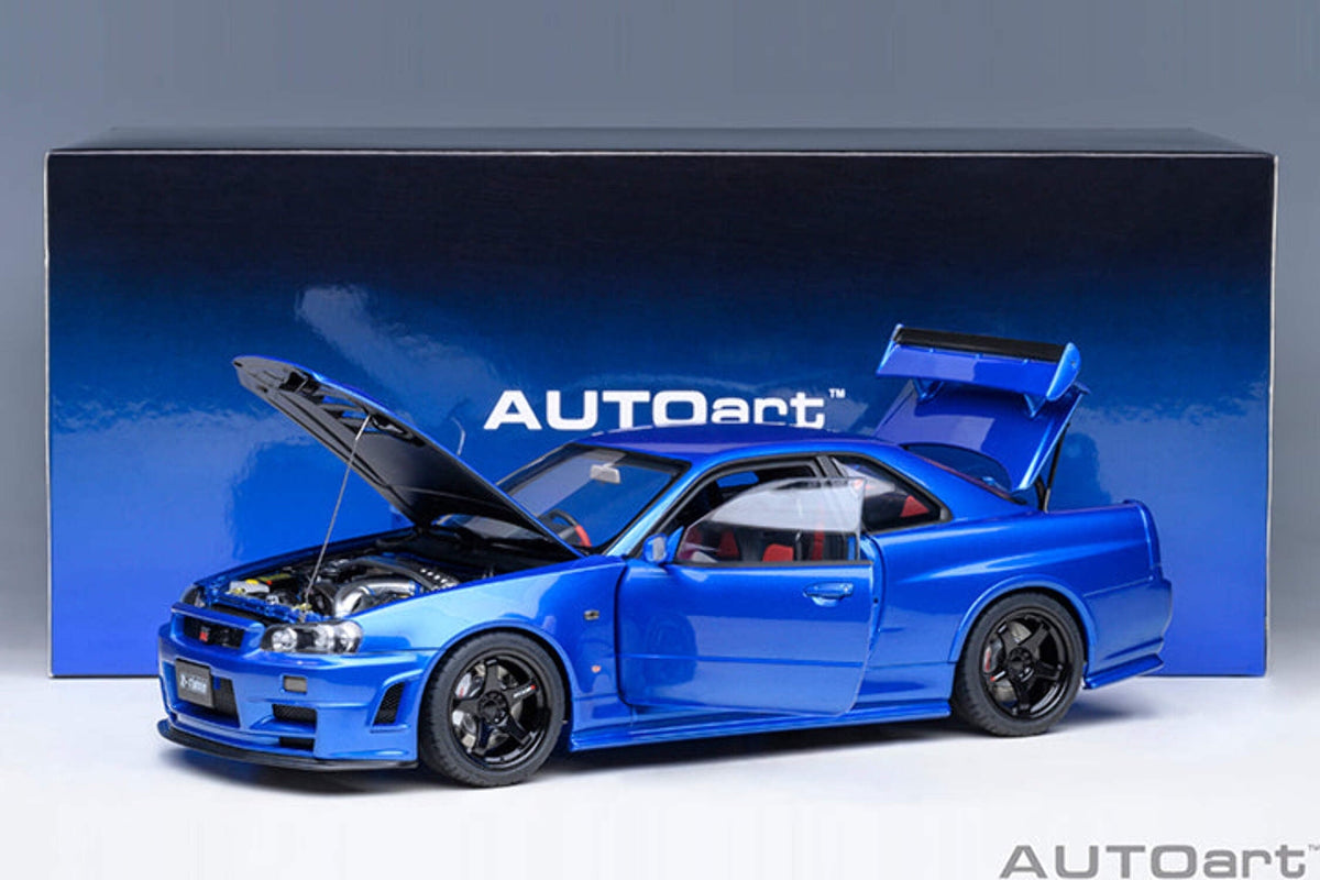 Nissan Skyline GT-R R34 Nismo Z-TUNE RHD (Right Hand Drive) Bayside Blue 1/18 Model Car by Autoart