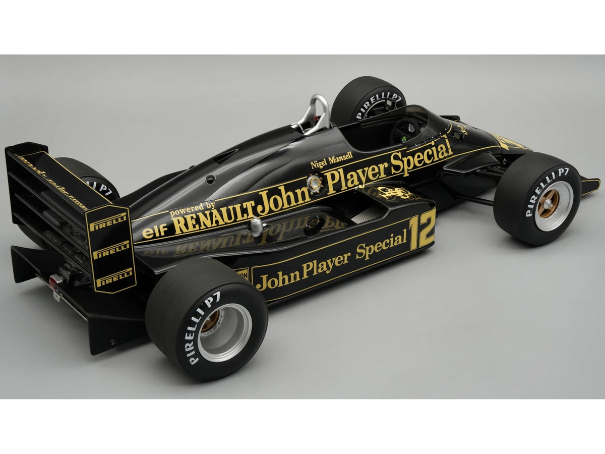 Lotus 94T #12 "John Player Special Team Lotus" 3rd Place F1 "European GP" (1983) with Case 1/18 Model Car by Tecnomodel
