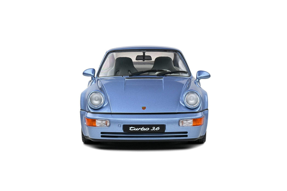1990 Porsche 911 (964) Turbo Horizon Blue Metallic 1/18 Die Cast Model Car by Solido