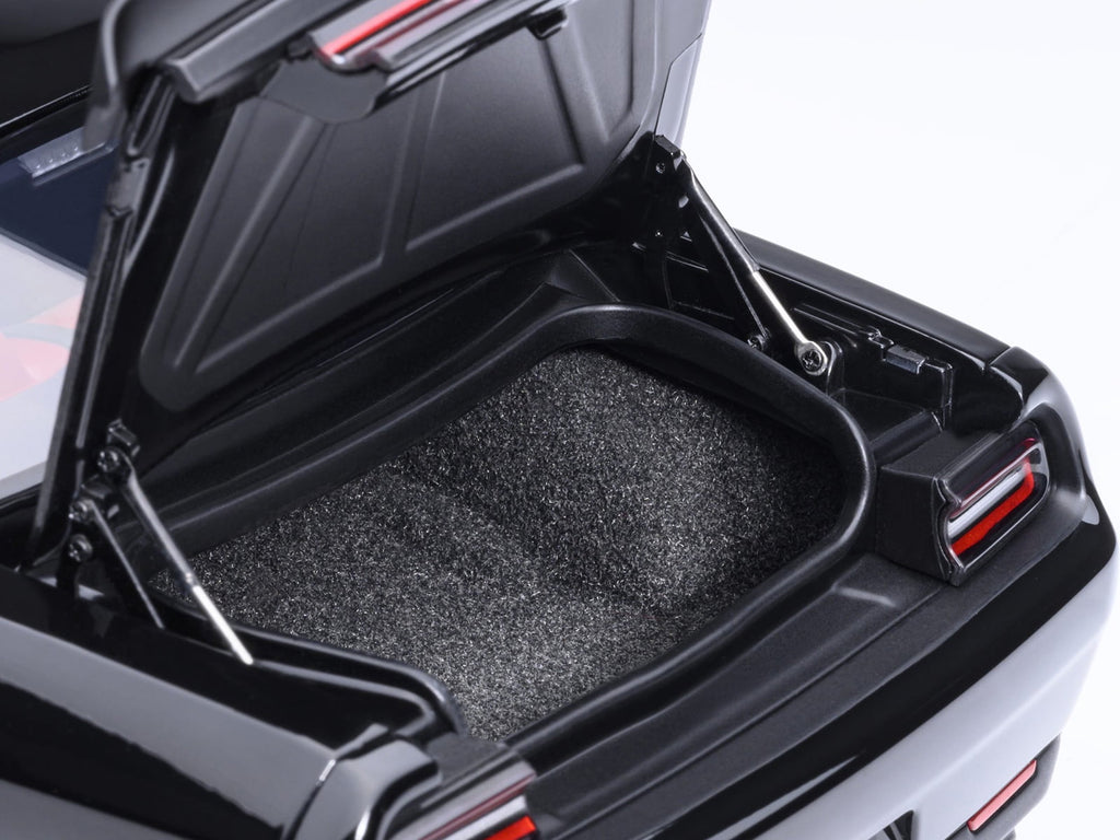 2023 Dodge Challenger SRT Super Stock Pitch Black with Red Interior 1/18 Model Car by Autoart